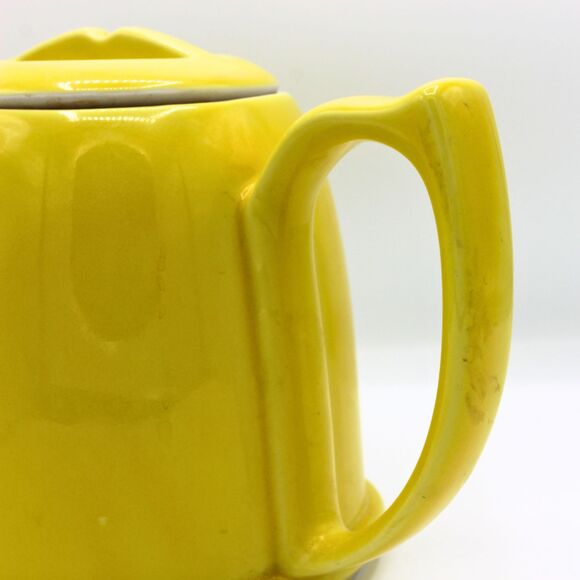 Vintage Yellow Hall Teapot Insulated Ceramic Cozy Hot Pot Retro Kitchen Decor - Picture 7 of 8